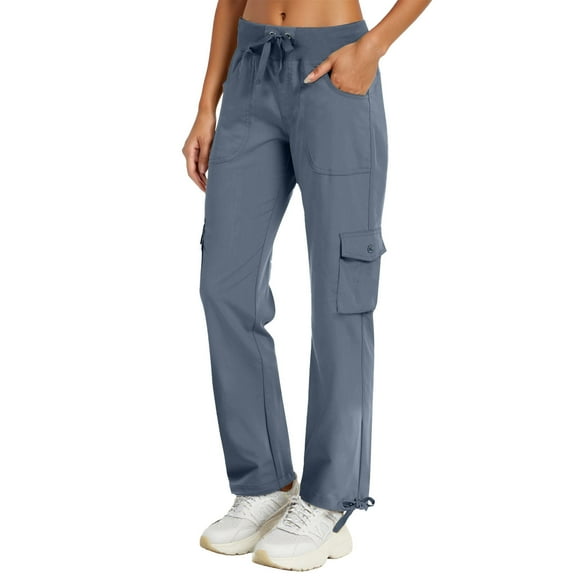 Krdevn Womens Pants - Casual Cargo Pants Loose Fit Workwear Joggers with Pockets Comfortable Streetwear Trousers for Everyday Wear,Pants for Women,Size:S