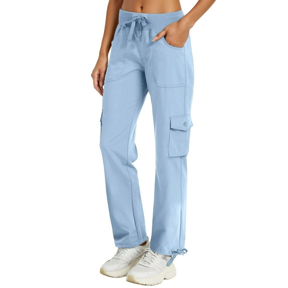 Krdevn Womens Pants - Casual Cargo Pants Loose Fit Workwear Joggers with Pockets Comfortable Streetwear Trousers for Everyday Wear,Pants for Women,Size:XXL