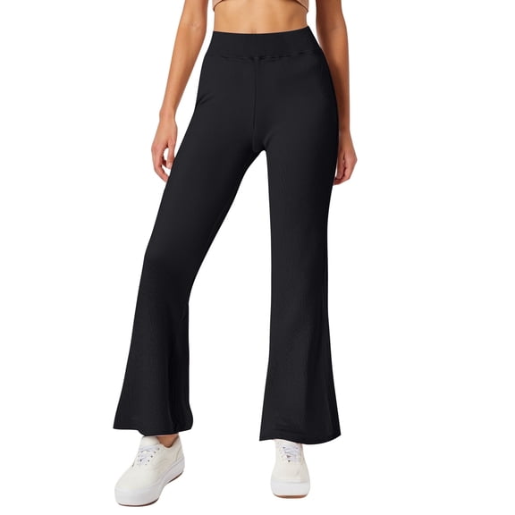 Krdevn Womens Pants - Casual Shopping High Waist Knit Flared Pants Slacks Women,Pants for Women,Size:M