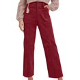 thumbnail image 1 of Krdevn Womens Pants - Wide Leg Corduroy Pants for Women Casual Work Pants Straight Leg Elastic Waist Solid Color Harem Pants with Pockets,Pants for Women,Size:M, 1 of 8
