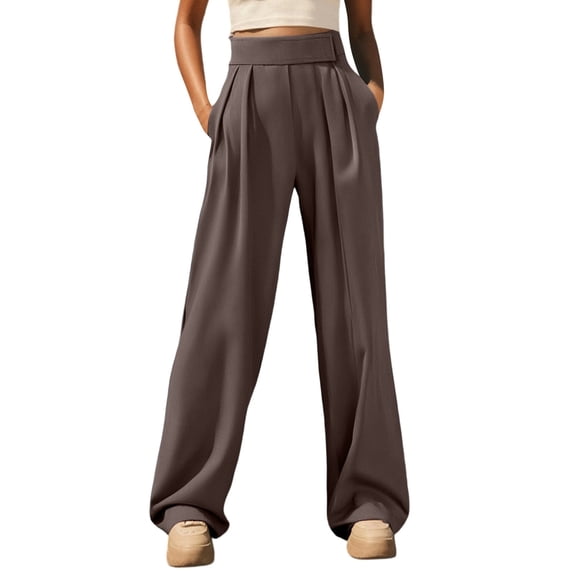 Krdevn Womens Pants - Women's Casual Pants High Waisted Straight Leg Trousers for Daily Wear Jogging Outdoor Activities Comfortable Work Slacks with Tape,Pants for Women,Size:S
