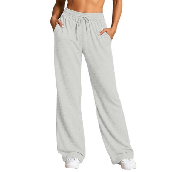 Krdevn Womens Pants - Women's Casual Pants for Everyday Comfort Relaxed Fit Trousers with Drawstring Versatile Athletic Wear,Pants for Women,Size:L