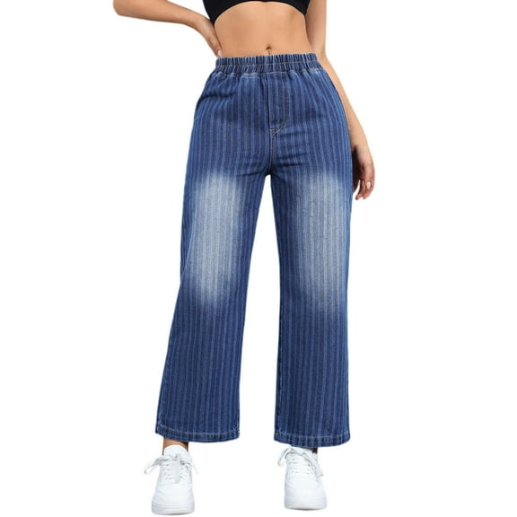 Krdevn Womens Pants - Women's Loose Casual Straight Leg Jeans,Pants for Women,Size:M