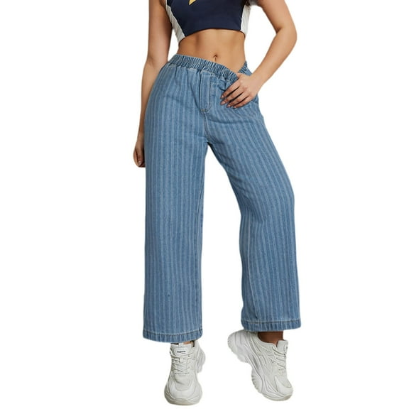 Krdevn Womens Pants - Women's Loose Casual Straight Leg Jeans,Pants for Women,Size:S