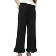 thumbnail image 1 of Krdevn Womens Pants - Womens Wide Leg Pants Drawstring Elastic High Waisted Ruffle Hem Palazzo Pants with Pockets,Pants for Women,Size:XL, 1 of 6