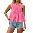 thumbnail image 1 of Krdevn Womens Tank Tops 2025 Flowy Peplum Tops for Women Dressy Sleeveless V Neck Tank Tops,Women's Tops, Tees & Blouses,Size:S, 1 of 6