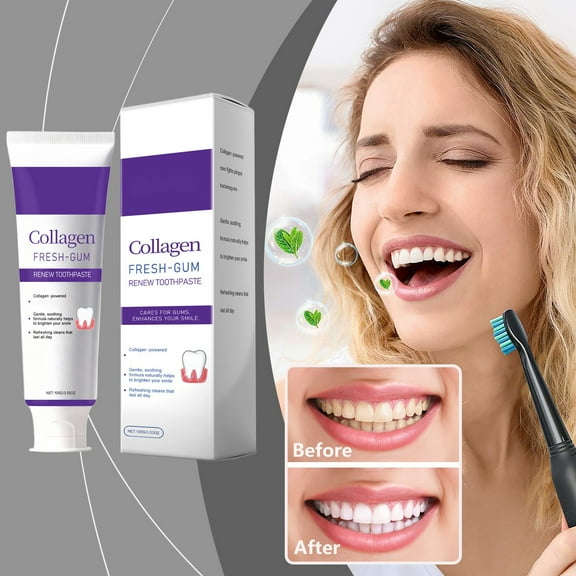 Kreain Nature Whitening Toothpaste, Fresh Breath Formula, Natural Oral Care & Enamel Repair, Helps Remove Coffee, Tea & Wine Stains, Fresh Minty Gel, 3.5 Oz Tube