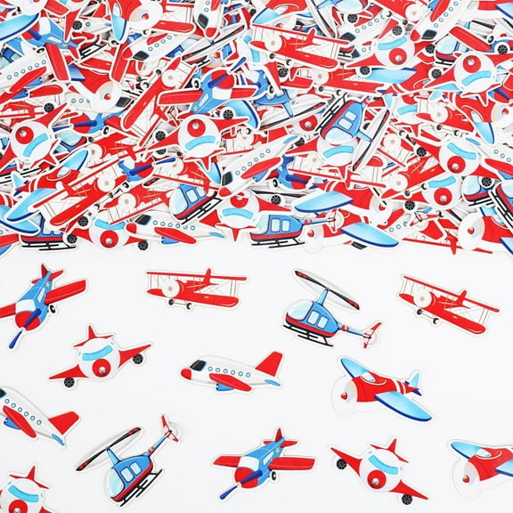 Kreatwow 200Pcs Airplane Confetti Airplane Table Decoration Airplane Party Decor Aviation Party Decor Travel Theme Party Airplane Paper Scatter for Boys Airplane Birthday Baby Shower Retirement Party