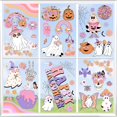 thumbnail image 1 of Kreatwow Halloween Groovy Party Decoration 6Pcs Halloween Groovy Window Clings Halloween Window Decorations Happy Halloween Double-Printed Hippie Ghost Boho Rainbow Pumpkin Decal for Home Party, 1 of 6