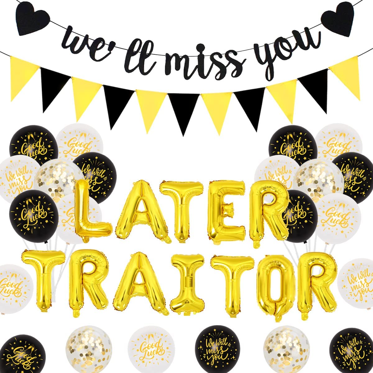 Kreatwow Later Traitor Party Decoration Kit, Rubber, Paper,Black and ...