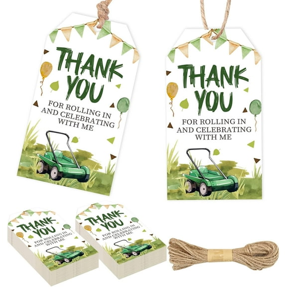Kreatwow Lawn Mower Party Decoration 50pcs Lawnmower Thank You Tag Tractor Party Favors Lawn Mower Theme Thank You Gift Lawnmower Party Tag Farm Lawnmower Birthday Party Favors for Birthday
