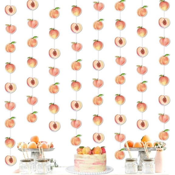 Kreatwow Peach Party Banner Peach Party Streamers Peach Hanging Decor Sweet As A Peach Party Decoration for Girl Peach Birthday Wedding Fruit Themed First Peach Birthday Peach Baby Shower Decorations