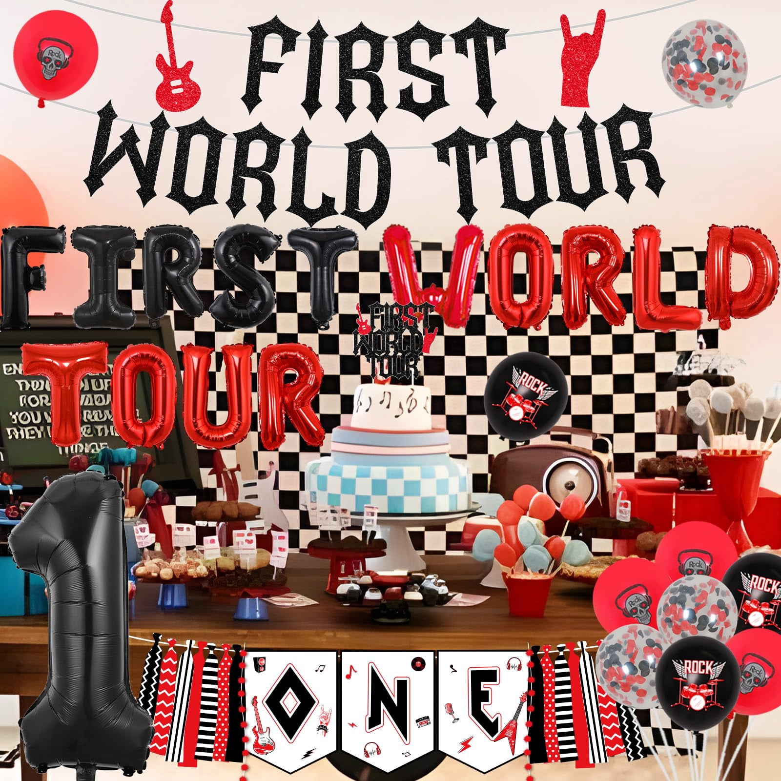 One Rocks Part Decor Kreatwow Rocks 1st AJH3 Decoration First World Tour Balloon Banner One ...