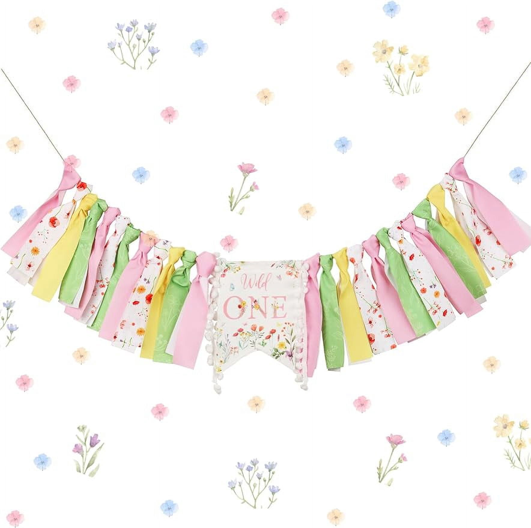 Kreatwow Wildflower First Birthday High Chair Banner – Cute 1st Birthday Decor For Girls With Daisy & Butterflies - View #12