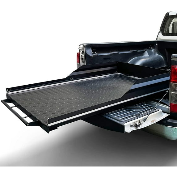Kreboc Metal Base Truck Bed Slide(51''X39'') Heavy Duty Cargo Slide Out Tray, 100% Extension, 1100lbs Load Capacity (Black)