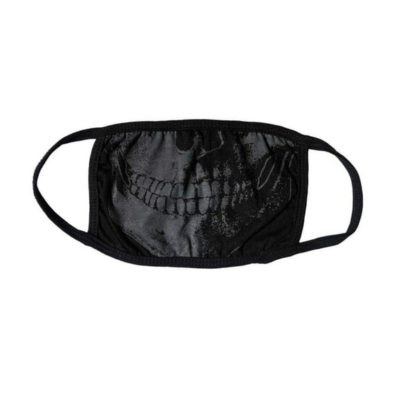 Kreepsville Skull Death Grey Face Mask Mouth Cover Black