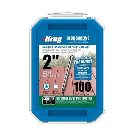 Kreg #8 x 2 in. Pan-Head Stainless Steel Deck Screw (100-pack)