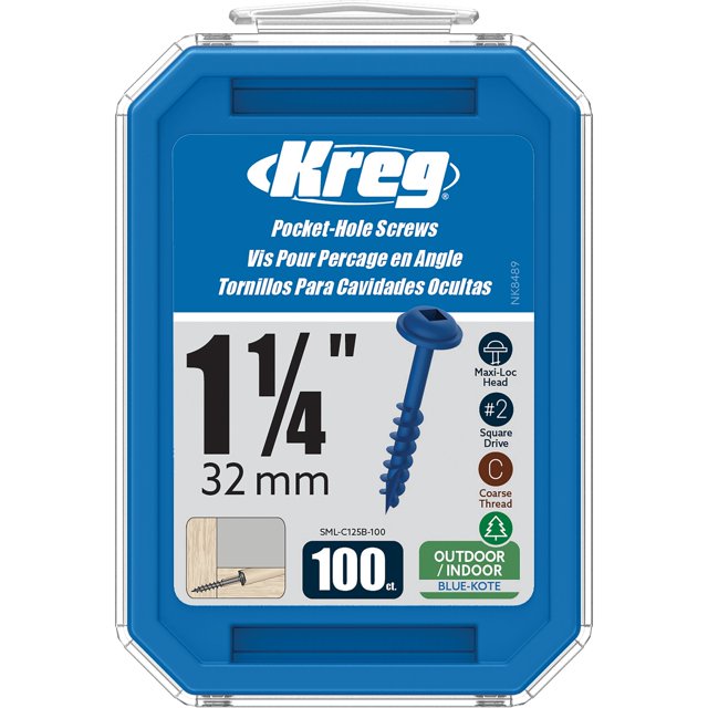 Kreg® BlueKote™ PocketHole Screws 32mm / 1.25", 8 CoarseThread