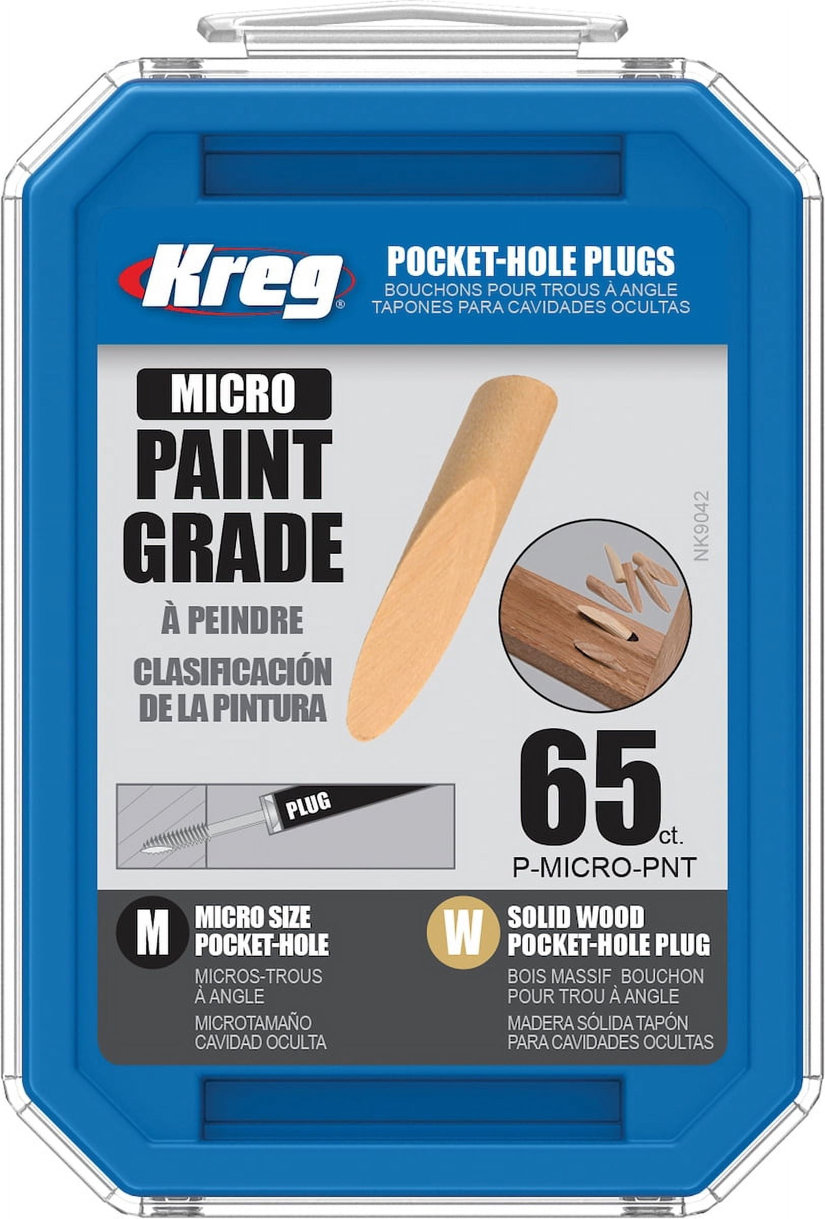 Kreg P-MICRO-PNT Micro Solid-Wood Pocket-Hole Plug, Paint Grade