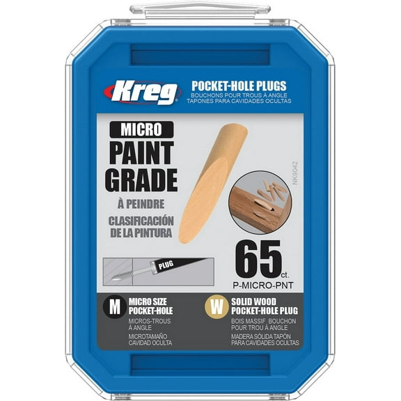 Kreg P-MICRO-PNT Micro Solid-Wood Pocket-Hole Plug, Paint Grade