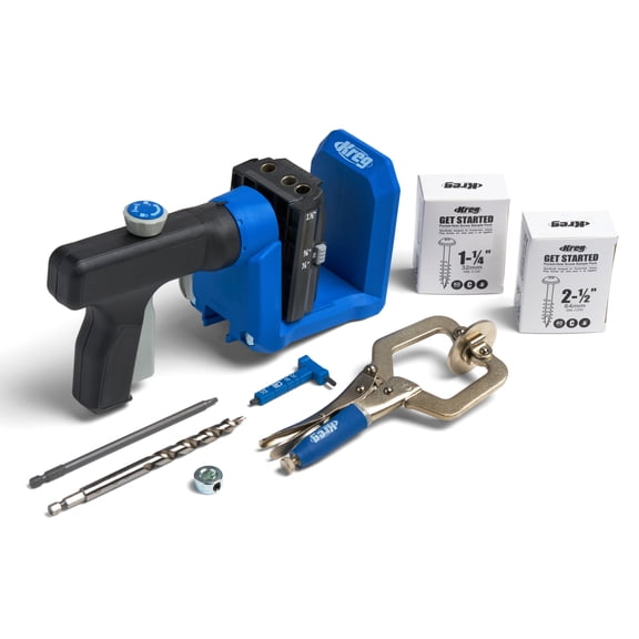 Kreg Pocket-Hole Jig - KPHJ520PRO - Premium Carpentry & Woodworking Tool - For Materials 1/2-1 1/2 Inches Thick - Includes 2-Inch Classic Face Clamp & 100 Pocket-Hole Screws
