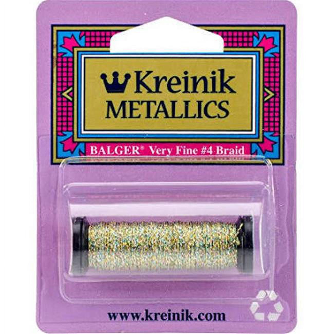 Kreinik Very Fine Metallic Corded Braid 4 12ydConfetti Gold