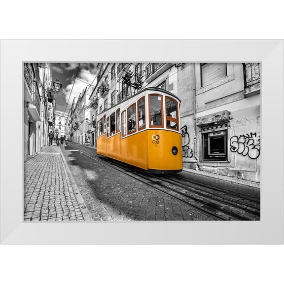 Kreiten, Mike 24x17 White Modern Wood Framed Museum Art Print Titled - Funicular Bairro Alto