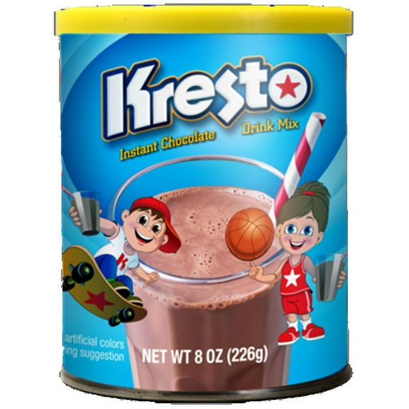 Kresto Chocolate Flavor Powder Drink Mix 8 oz, Can