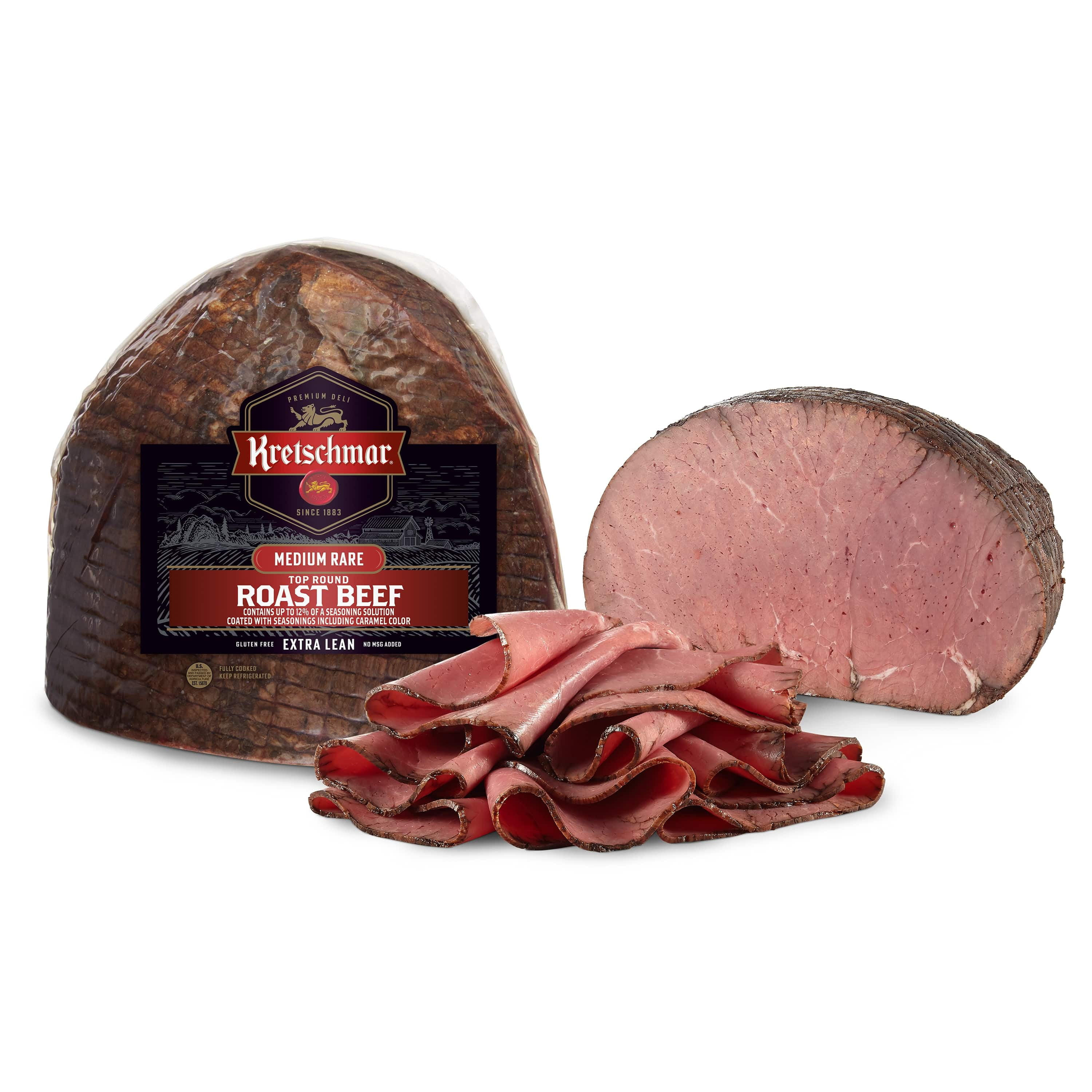 Kretschmar Premium Deli Top Round Medium Rare Roast Beef, Deli Sliced