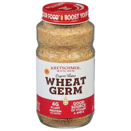 Kretschmer Original Toasted Wheat Germ, 4g Plant Protein per Serving, 12 oz Jar