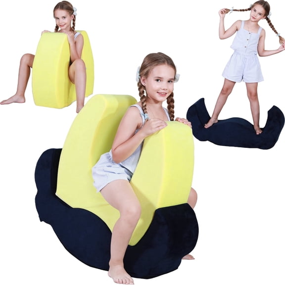 KreyNa Dual-Function Sensory Rocking Chair with Soft Squeeze Seat for Kids, Ages 3-8 (Boys & Girls) – Inflatable & Portable