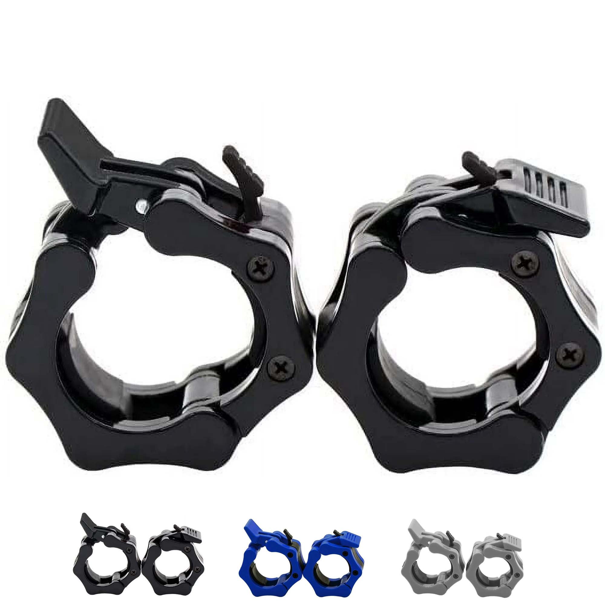 Kreytis Fitness 2 Inch Quick Release Rubber Clamp Lock Exercise Collar 2 Piece