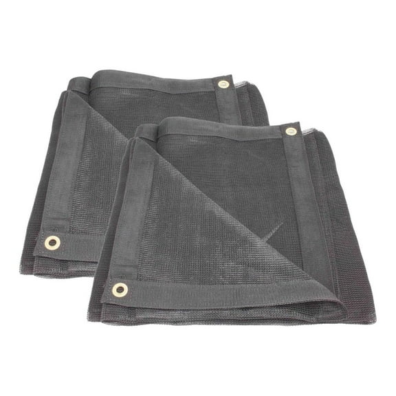 KriKac (2 Pack) 8'x10' Black 70% Shade Mesh Tarp for Outdoor w/Grommets - 6 Oz Extra Durable Heavy Duty Mesh Tarps for Dump Truck, Rolloff Trucks - Mesh Shade Net Cloth for Sun, Plant, Patio