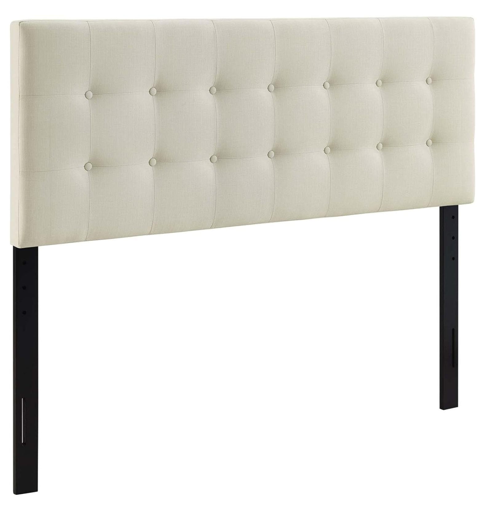 Emily Ivory Tufted Full Upholstered Fabric Headboard