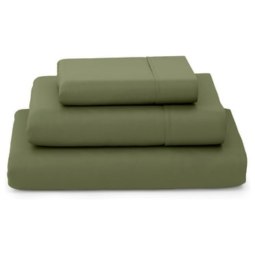 KriKac Luxury Bamboo Sheets - Blend of Rayon Derived from Bamboo - Cooling & Breathable, Silky Soft, 16-Inch Deep Pockets - 3-Piece Bedding Set - XL, Sage Green