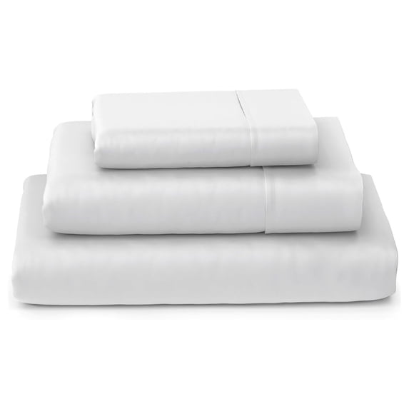 KriKac Luxury Bamboo Sheets - Blend of Rayon Derived from Bamboo - Cooling & Breathable, Silky Soft, 16-Inch Deep Pockets - 3-Piece Bedding Set - XL, White