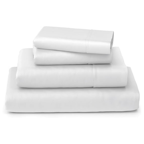 KriKac Luxury Bamboo Sheets - Blend of Rayon Derived from Bamboo - Cooling & Breathable, Silky Soft, 16-Inch Deep Pockets - 4-Piece Bedding Set - King, White