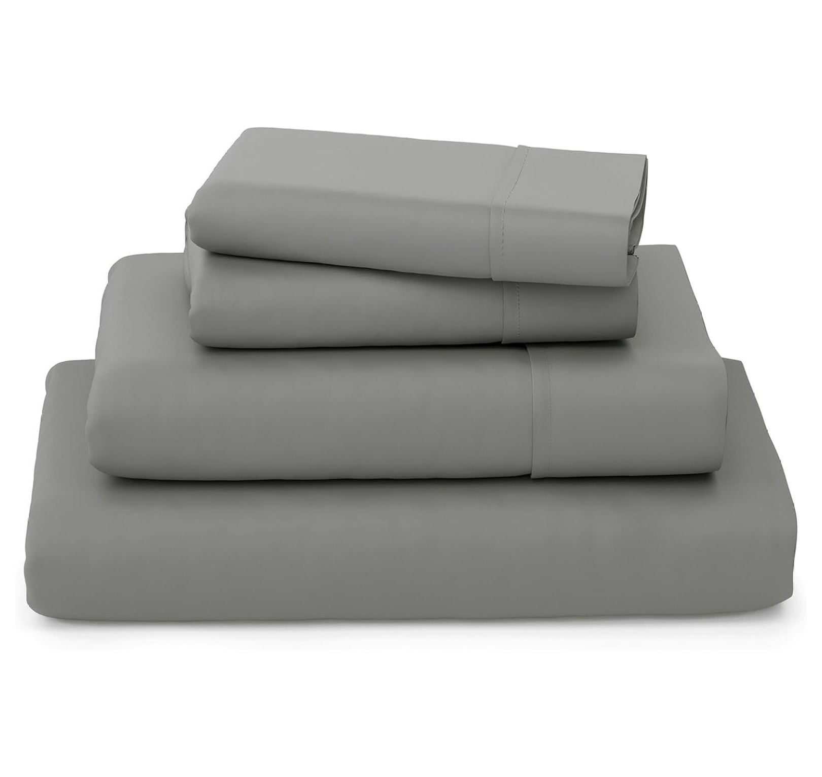 Gray Queen Organic Bamboo Cotton 4-Piece Bed Sheet Set