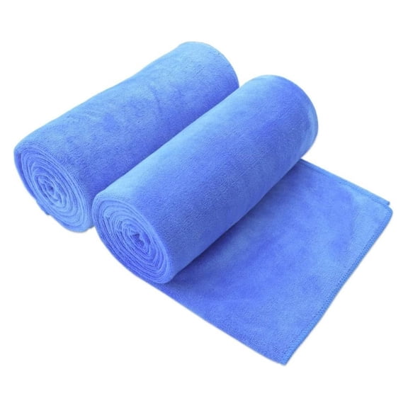 KriKac Microfiber Bath Towels, Jumbo Bath Sheet 2 Pack(35" x 70"), Oversized, Soft, Super Absortbent and Fast Drying, Multipurpose Bath Towels for Body, Sports, Fitness, Yoga, Blue
