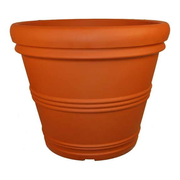 KriKac RR245TC Rolled Rim Garden Pot, 24.5-Inch, Terra Cotta Color.