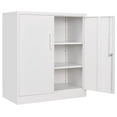 thumbnail image 1 of KriKac Steel Storage Cabinet Office Cabinet with Shelves and 2 Doors,White Metal Storage Cabinet, Locking Small Metal Cabinet,Steel Counter Cabinet with Lock for Garage Home Office Pantry, 1 of 6