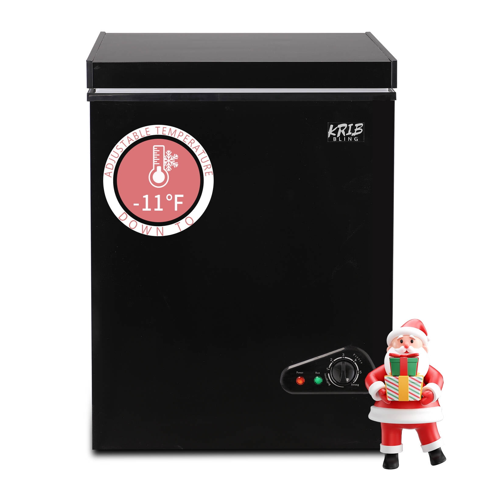 Krib B 3.5 Cu.Ft Chest Freezer with 7 Gears Temperature Adjustment, Deep Compact Freezer with a