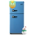 Krib B Retro 3.5 Cu.ft Compact Refrigerator, Mini Fridge w/ Freezer