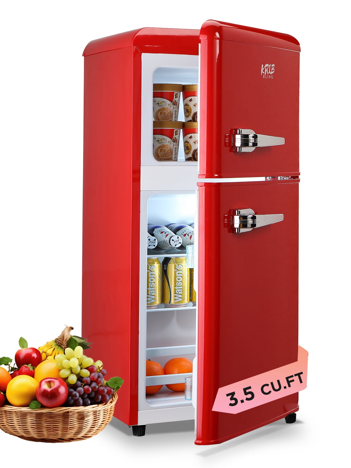 Krib B Compact Refrigerator 3.5 Cu.ft, Mini Fridge with Freezer, Modern