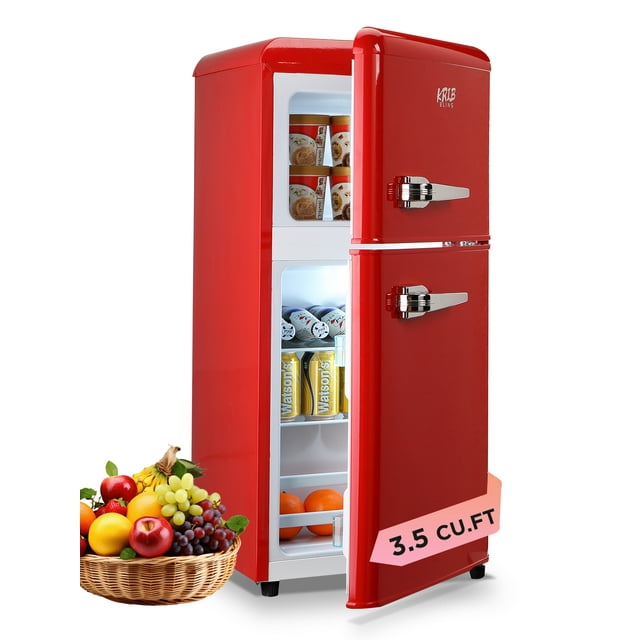 Krib B 3.5 Cu.ft Compact Refrigerator, Mini Fridge with Freezer, Dual