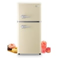 thumbnail image 1 of Krib Bling 3.5 Cu.ft Compact Refrigerator, Mini Fridge with Freezer, Retro Design Small Drink Chiller with 2 Door Adjustable Mechanical Thermostat for Home, Office, Dorm, White, 1 of 9