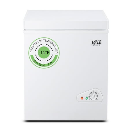 Krib Bling 35 CuFt Basement Chest Freezer, White
