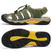 Kricely Mens Closed Toe Water cowhide Sandal