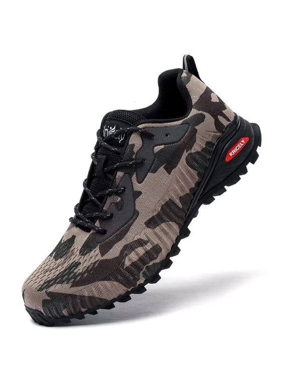 Men's Trail Running Shoes Fashion Hiking Sneakers for Men Camo Tennis Cross Training Shoe Mens Casual Outdoor Walking Footwear Camouflage Size 10