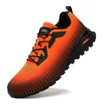 Kricely Men's Trail Running Shoes Fashion Hiking Sneakers for Men Camo Tennis Cross Training Shoe Mens Casual Outdoor Walking Footwear Orange Size 10